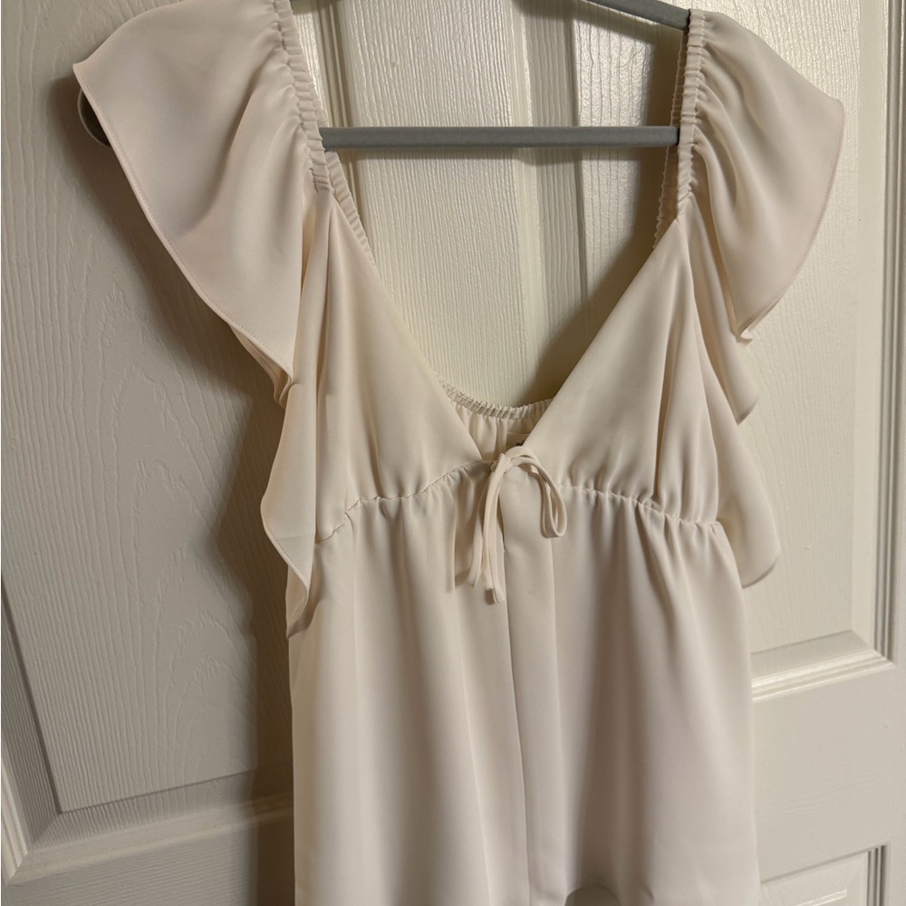 Wilfred Cream Ruffle Sleeve V-Neck Camisole